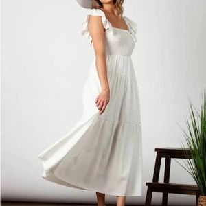 Lucca Couture White Maxi Dress- Never Worn, Tags attached